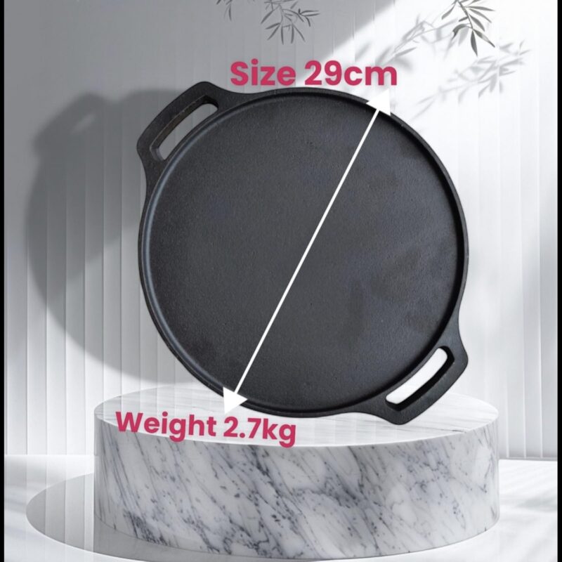 TRUSTARA Pre-Seasoned Cast Iron Tawa for Dosa/Chapathi/Roti | 29 cm, 2.7kg| Gas & Induction Stove-Friendly | Non-Stick, Pre-Seasoned Tawa, Long Lasting & Toxin-Free, No Chemical Coating, Black -A7 - Image 4