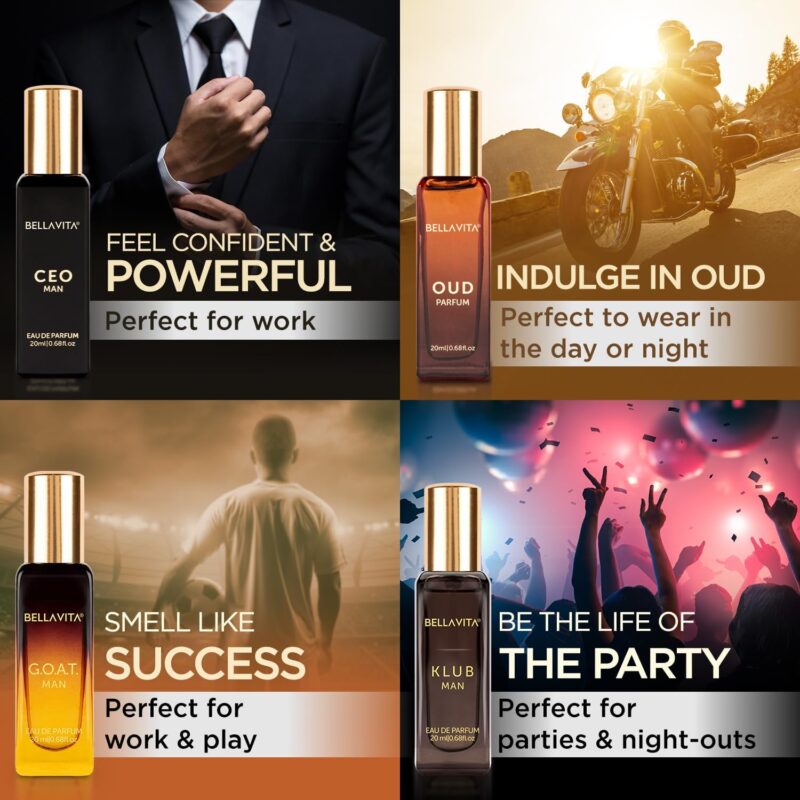 Bella Vita Luxury Man Perfume Gift Set 4 x 20 ml for Men with KLUB, OUD, CEO, G.O.A.T Perfume | Woody, Citrusy Long Lasting EDP Fragrance Scent - Image 7
