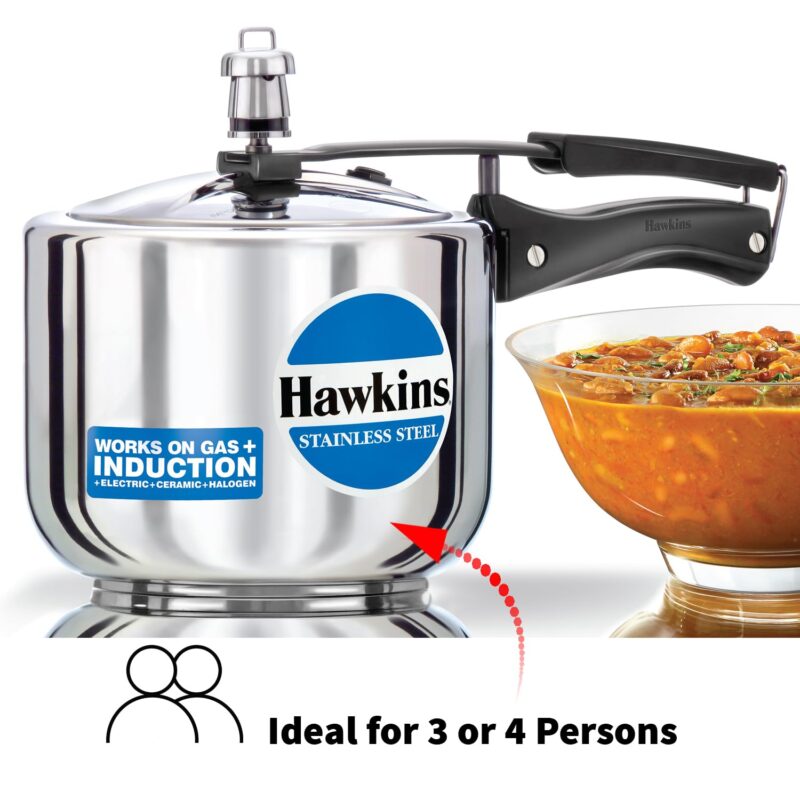 Hawkins 3 Litre Pressure Cooker, Stainless Steel Inner Lid Cooker, Tall Design Cooker, Induction Cooker, Silver (Hss3T), 3 Liter - Image 12