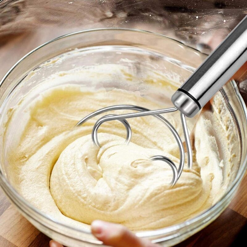 BEYOND BASIC Multifunctional Effortless Stainless Steel Dough Mixer with Hanging Hole Durable Time-Saving Mixing Stick Baking Tools Egg Beater for Home Kitchen Baking Accessories 1 Pcs - Image 8