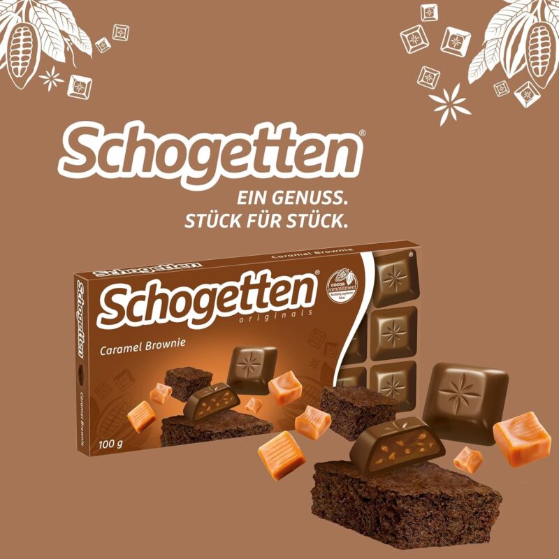 Schogetten Caramel Brownie Chocolate Bar, Practically Individually 100g (Imported) - Image 8