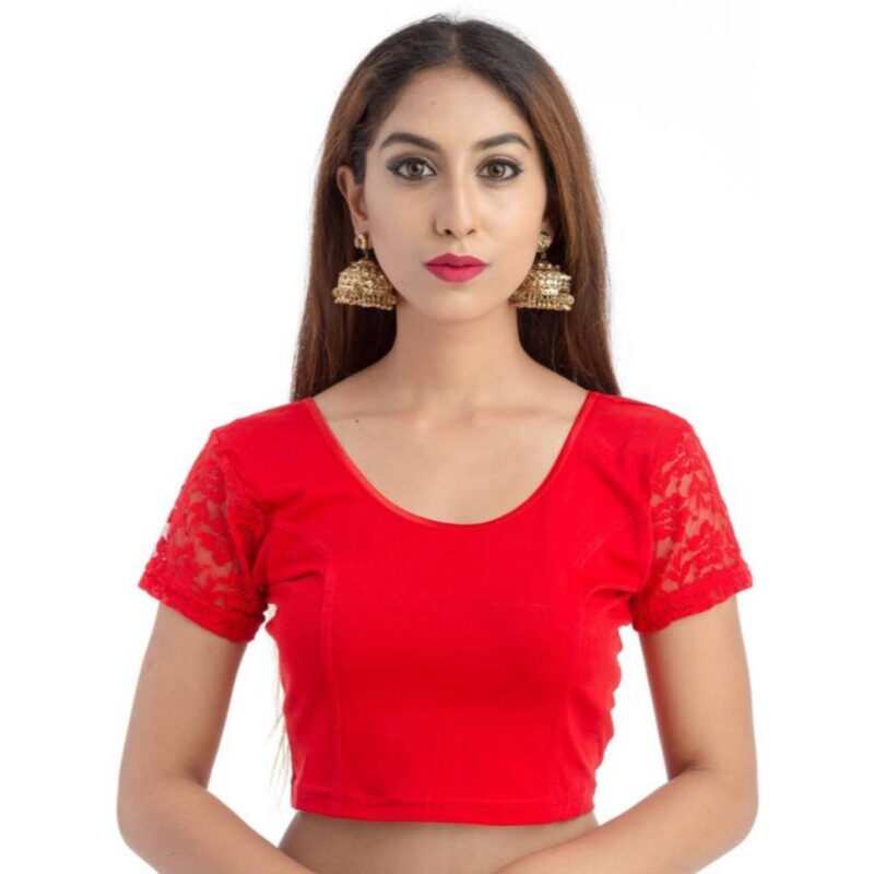 Fressia Fabrics Women's Stretchable Saree Blouse Crop Top Choli (Free Size) - Pack of 3 - Image 5