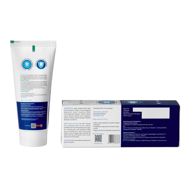 Dente91 Enamel Pro Toothpaste| Sensitivity Relief | Repairs Cavities | Fights Gum Disease | Reduces Bad Breath | Strengthens Enamel | SLS Free | Fluoride Free | Paraben Free | Pack of 1, 1 X 70g - Image 8