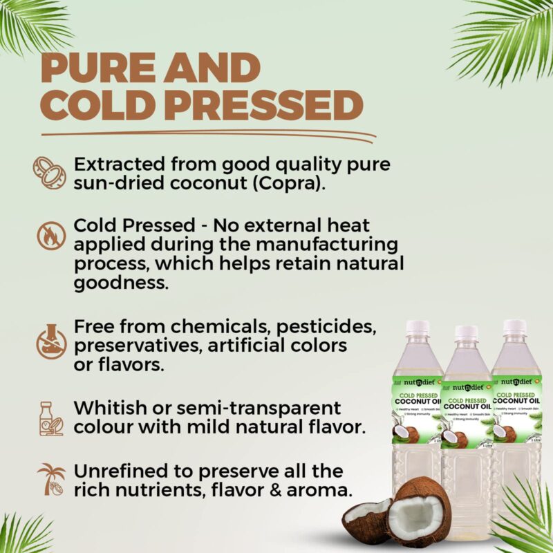 nutndiet Cold Pressed Coconut Oil 5 Litre Can | Pure, Natural & Chemical-Free | Multipurpose Oil for Cooking, Skin Care, Hair Care & Massage | Rich in Nutrients & Antioxidants - Image 3