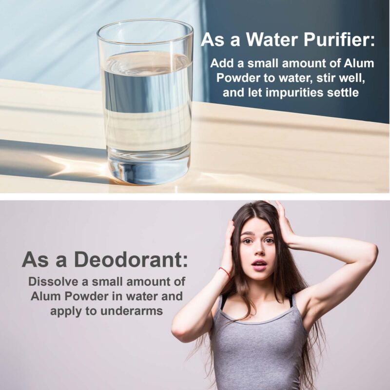 minature Purified Fitkari Alum powder (phitkari) for Skin Care |Water Purify| Pure Alum powder |Cruelty Free (100gm) - Image 3
