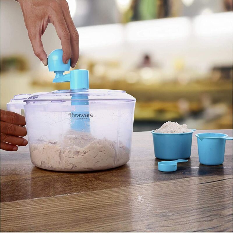 Floraware Food Safe 3 in 1 Food Processor Atta/Dough, Kneader/Maker, Vegetble Cutter, Beater, BPA Free, Blue - Image 5