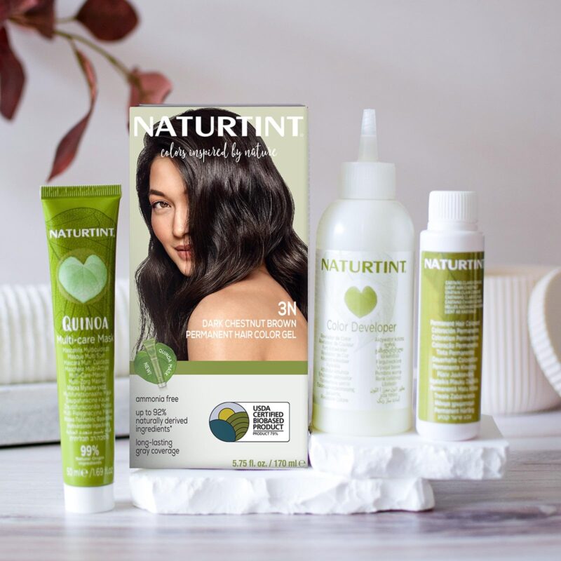 Naturtint Permanent Hair Color For Women | Ammonia Free Hair Colour | Hair Color Gel 100% Grey Coverage Long Lasting Hair Color Vegan - 3N Dark Chestnut Brown - Image 4