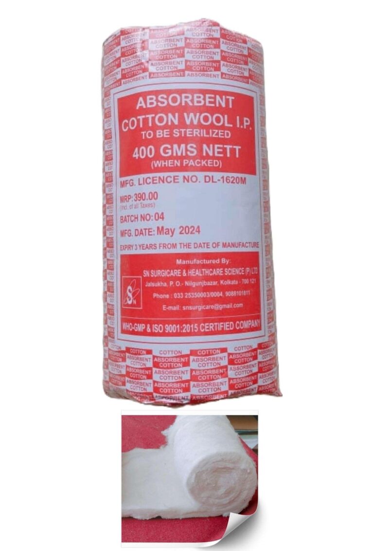 Absorbent Cotton Roll (400 Gram Nett Quality Medical Use (Pack Of 4) - Image 3