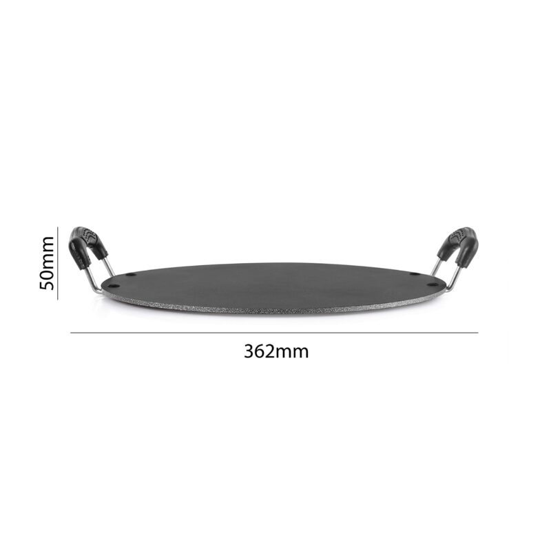 Cello Aluminium Non-Stick Patri Tawa Round, 30cm, Black and Grey | Induction base Flat Tawa | Dosa Tawa, Roti, Paratha, Chapati Tawa - Image 7