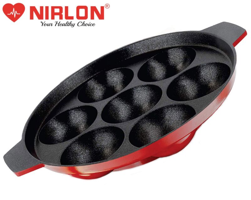 NIRLON Aluminium Non-Stick Kitchen Cooking Utensil Item Set of 2 Pieces Including Casting Uttapam-4 Cavity & Appam-7 Cavity - Image 3