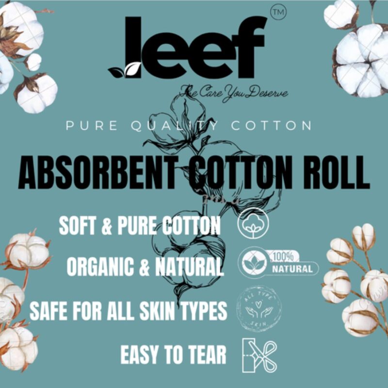 Leef Absorbent Pure Cotton Roll for Baby care | Cometic & Skincare Use | Soft Cotton for cleaning Wound's | Art & Craft's | Medical Use (500gm) - Image 8