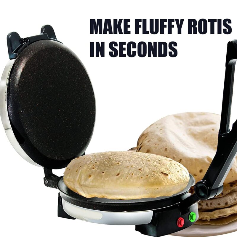 Hilton Electric 2 In 1 Upgraded Roti Maker Cooking Pan (Multi-Utility) With Stainless Steel Lid High Grade Low Power Consumption Portable Quick And Fast (New Version 2024), 950 Watts - Image 4