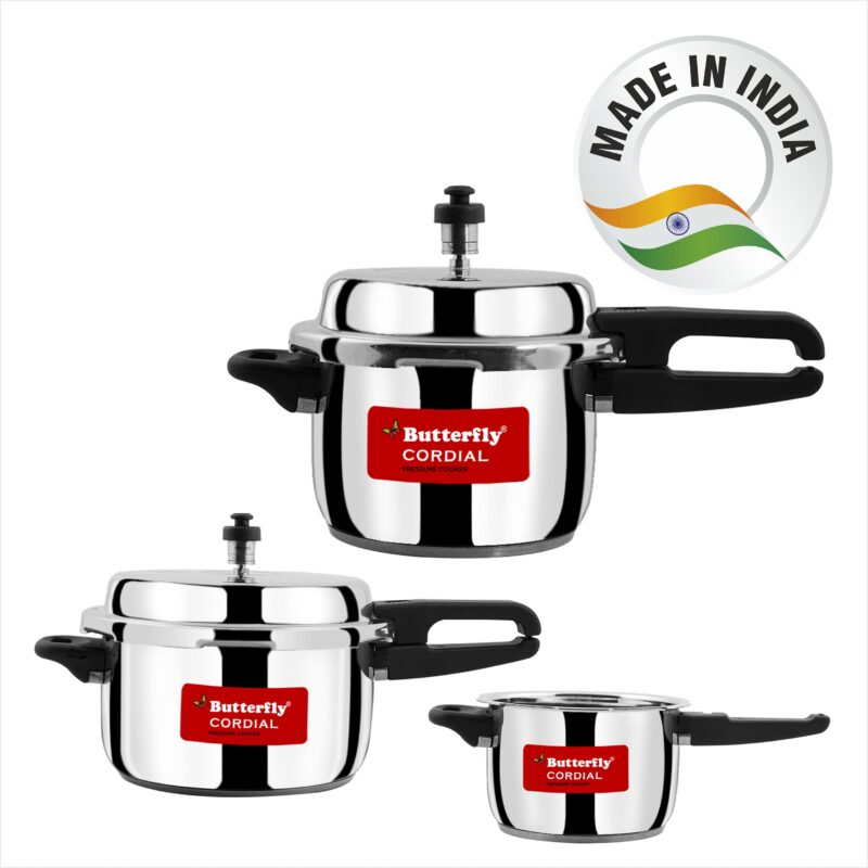 Butterfly Cordial 2, 3 & 5 Litres Outer Lid SS Pressure Cookers | Induction & Gas Stove Compatible | ISI Certified | 2 Years Manufacturer's Warranty - Image 10
