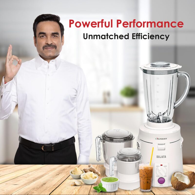 Sujata Supermix 900 Watts Mixer Grinder | 22000 Rotations Per Min | 90 Minutes Continuous Running | 3 Versatile Jars 1750 ml, 1000 ml and 400 ml - Image 6