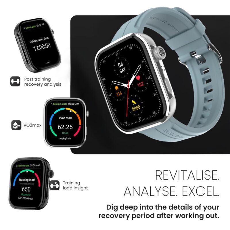 Noise ColorFit Pro 5 Max 1.96" AMOLED Display Smart Watch, BT Calling, Post Training Workout Analysis, VO2 Max, Rapid Health, 5X Faster Data Transfer - Space Blue - Image 6