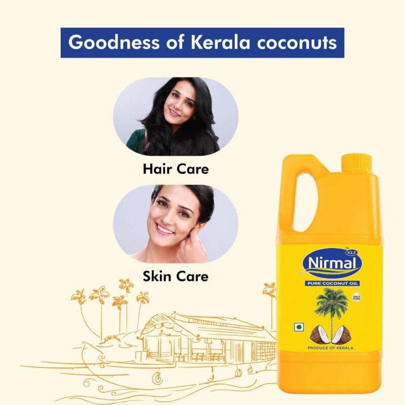KLF Nirmal 100% Pure Coconut Oil, 1L Jar - Image 3