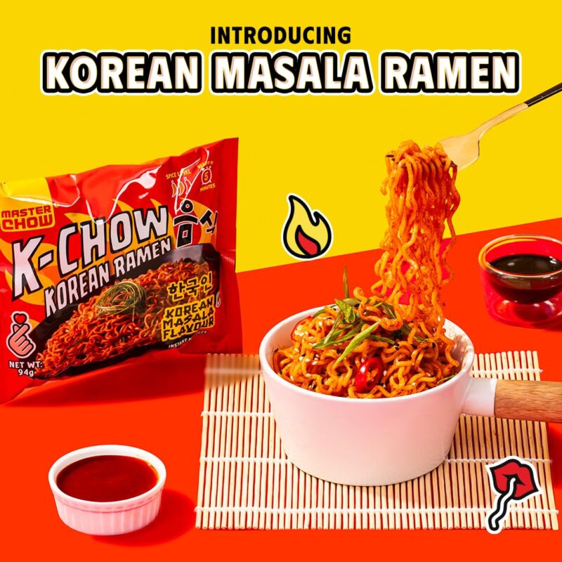 25x Masterchow K-chow Korean Masala Instant Ramen Noodles - 94g - Pack of 25 - Image 6