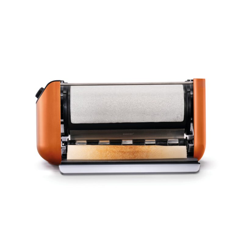 EVOCHEF EC Flip Automatic Dosa Maker, 1-Minute Dosas, 360° Food Grade Coated Roller, Easy Cooking Time & Thickness Control, Touch Controls, Compact & Portable, 1600W, 1 Year Warranty, Metallic Orange - Image 7