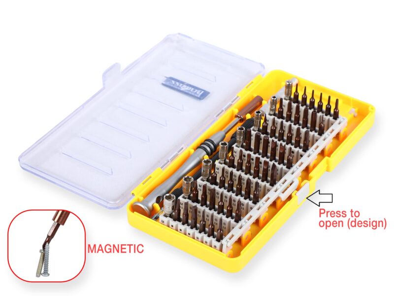 DOCOSS 60 in 1 Precision Magnetic Screw driver tool kit For Mobile Phone, Laptop and Househlold Repair With with S2 Steel & 56 Bit Set - Image 9