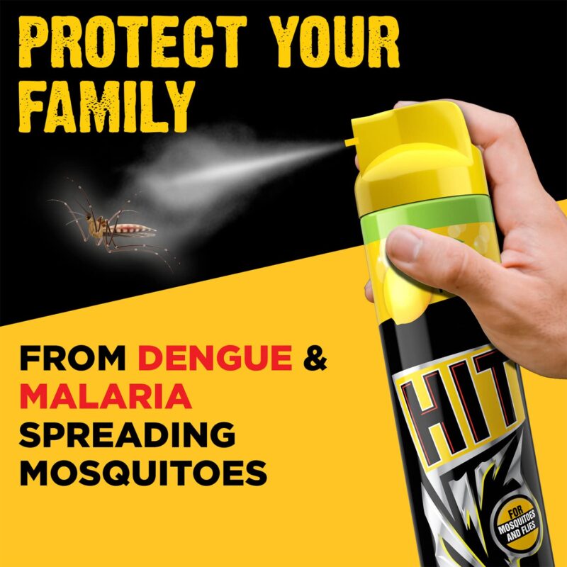 HIT Flying Insect Killer - Mosquito & Fly Killer Spray (400ml) | Lime Fragrance | Instant Kill | Protection from Dengue & Malaria | Pack of 1 - Image 4