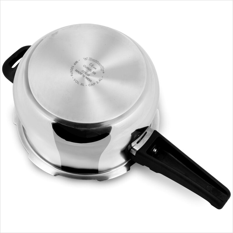 Butterfly Curve 3 Litres Pressure Cooker | Outer Lid Quality Stainless Steel | Induction and Gas Stove Compatible | ISI Certified | 5 Years Manufacturer's Warranty | Silver - Image 5
