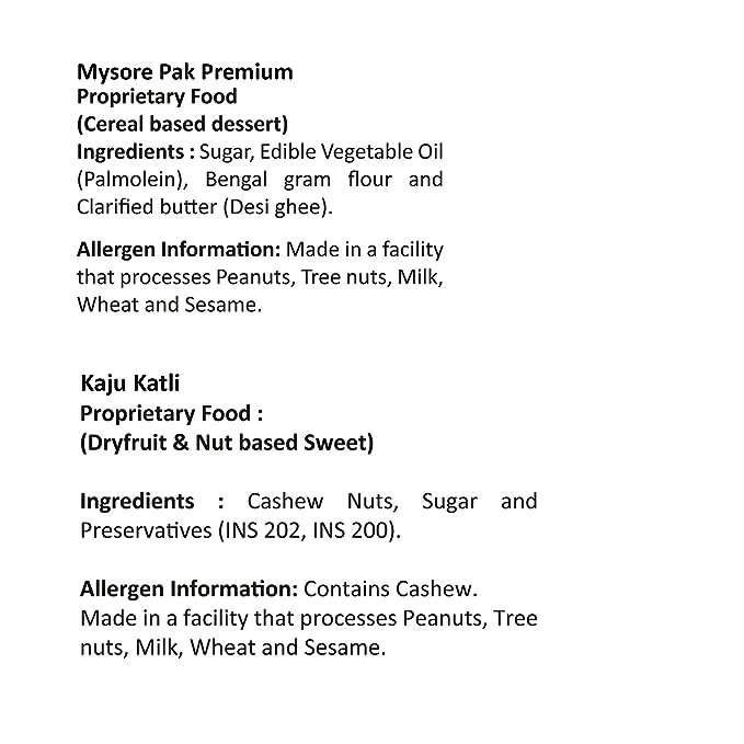 Mysore Pak Signature 400gm & Kaju Katli Premium 400gm - Image 2