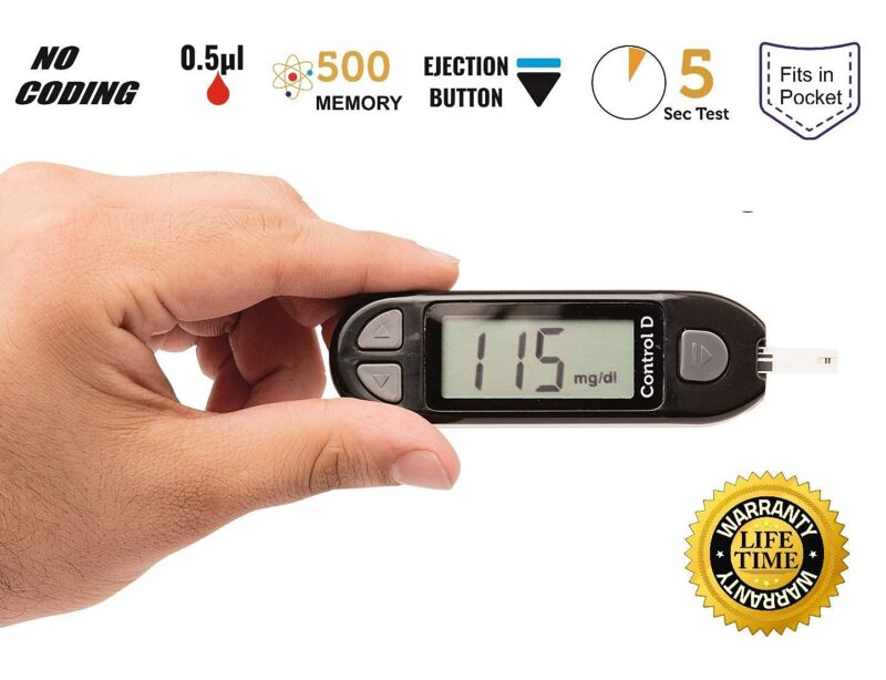 Control D Blood Glucose Monitor (Pack of 50 Strips, Black) - Image 4