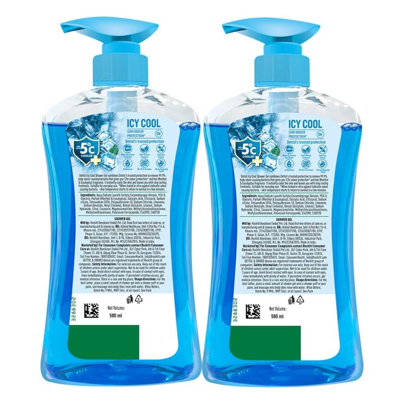 Dettol Body Wash and Shower Gel, Cool-500ml,Pack Of 2 - Image 2