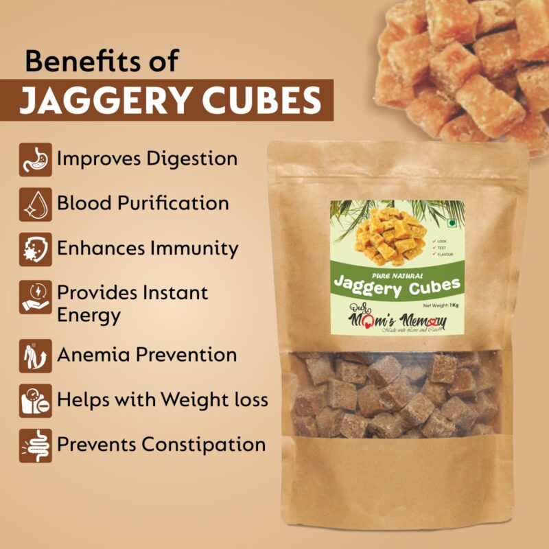 Our Mom's Memory 100% Pure Natural Jaggery Cubes, Pure, Natural, No Preservatives Added, Jaggery Cube, Gud Jaggery, Desi Jaggery (Gur, Gud) (1000 Gram) - Image 6