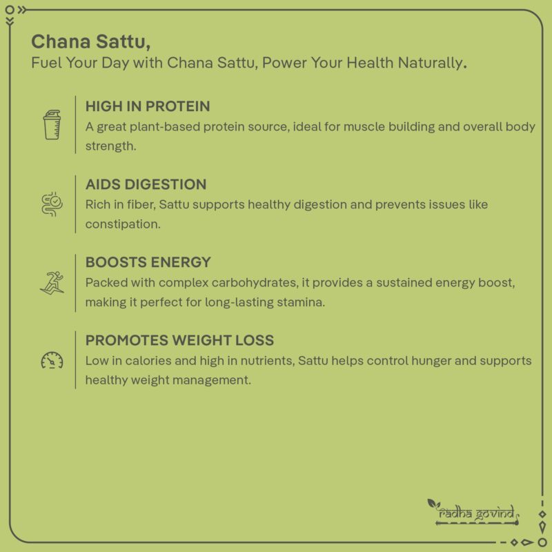 Radha Govind Organic Chana Sattu Powder | Fiber-Rich Sattu 1Kg - Image 6