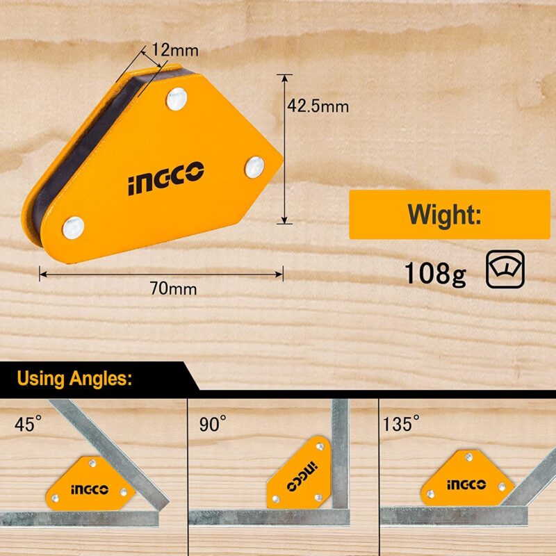INGCO Magnetic Welding Holders, 4 PCS, Angles: 45°,90°,135°, Fits for Welding, Soldering, Assembling - Image 4