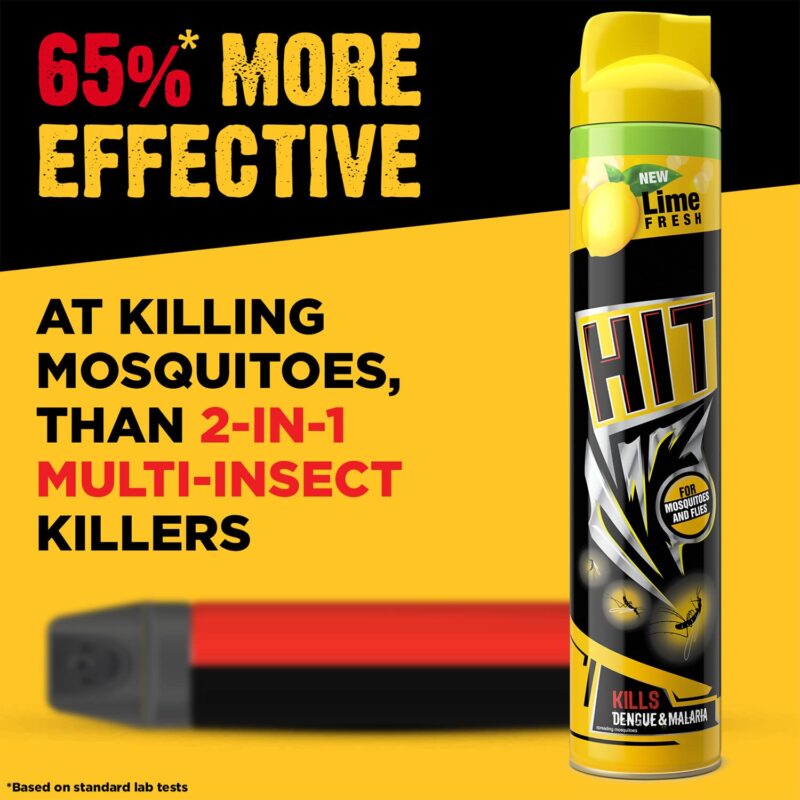 HIT Flying Insect Killer - Mosquito & Fly Killer Spray (400ml) | Lime Fragrance | Instant Kill | Protection from Dengue & Malaria (Pack of 2) - Image 5