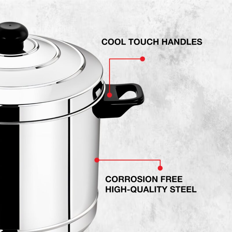 Thangam Stainless Steel Idli Maker Non Stick Idly Cooker/Steamer, Silver (Silver(6 Plates)) - Image 7