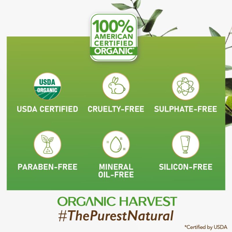 Organic Harvest Extra Virgin Organic Coconut Oil: 100% Pure | For Hair & Skin, Coconut Virgin Oil for Baby Massage, 100% American Certified Organic, Paraben & Sulphate-free, 200ml - Image 3