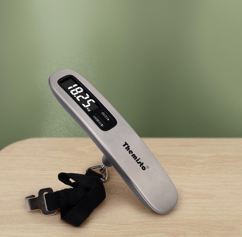 Themisto TH-WS10 Digital Luggage Scale with Target Value Setting (50kg), Silver - Image 2