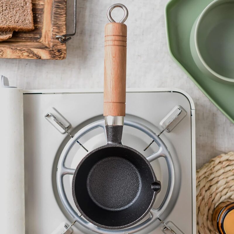 Home Essentials Cast Iron Tadka Pan/Vaghar/Chounk/Baghar for Frying Dal/Spices | 4Inch, 450gm, Gas & Stove-Friendly | Pre-Seasoned, 100% Toxin-Free, Naturally Non-Stick Tempering Pan (Round) - Image 4