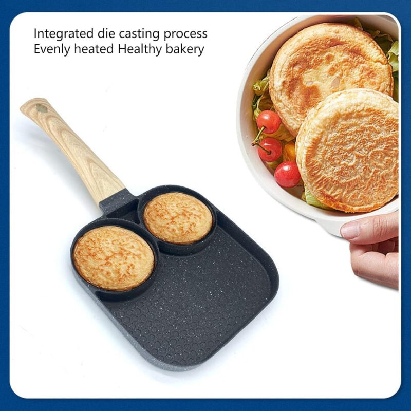 DAYANIDHI Multi Cooking Frying Egg Fry Pan with 3in1 Sction | Compatible with All Stove Types 1.5 L Capacity | Best for Making Omlette/Pancakes/Burger Patty/Bacon/Fish Fry (Aluminium, Non-Stick) - Image 6