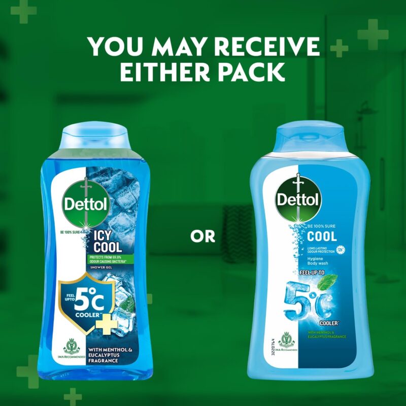 Dettol Body Wash and Shower Gel for Women and Men, Cool (Pack of 2 - 250ml each) | Soap-Free Bodywash | 12h Complete Odour Protection - Image 3