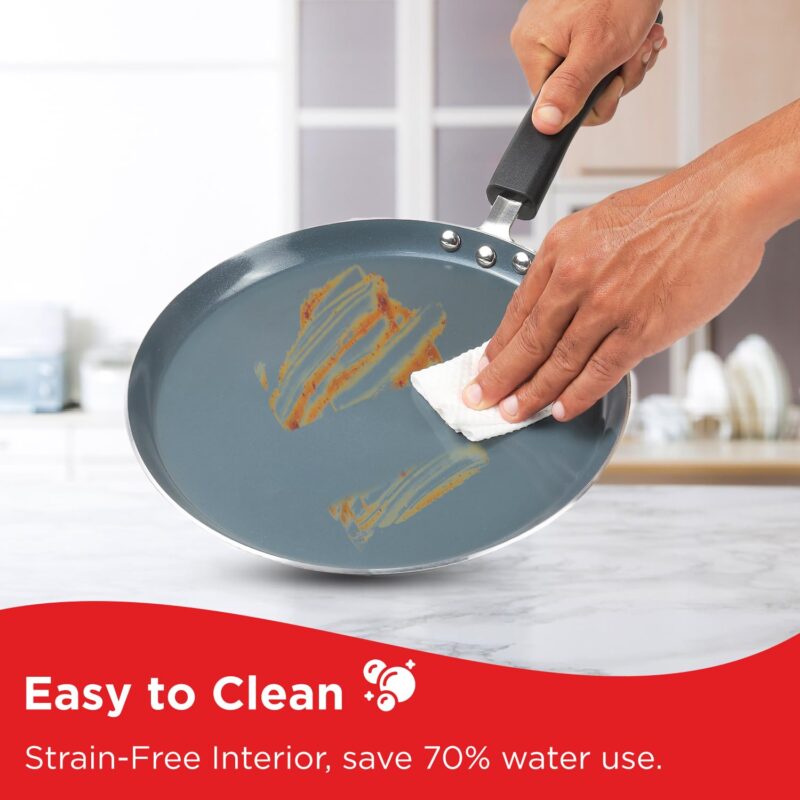 Vinod Zest Ceramica Dosa Tawa - 28 cm | Natural Stick Free Roti Tawa | Stylish Handle | Toxin Free | Induction and Gas Base | Scratch Resistant | 2 Year Warranty - Black - Image 2
