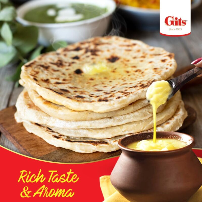 Gits Cow Ghee 500 ml Jar | Pack of 1 | Aroma in every drop |Pure Veg, Pure Cow Ghee, Desi Ghee, No preservatives | Rich Taste & Aroma | Good source of Vitamin A, Delicious, Healthy & Nutritious | Good for Digestion, Heart, Skin and Hair | Homemade taste - Image 3