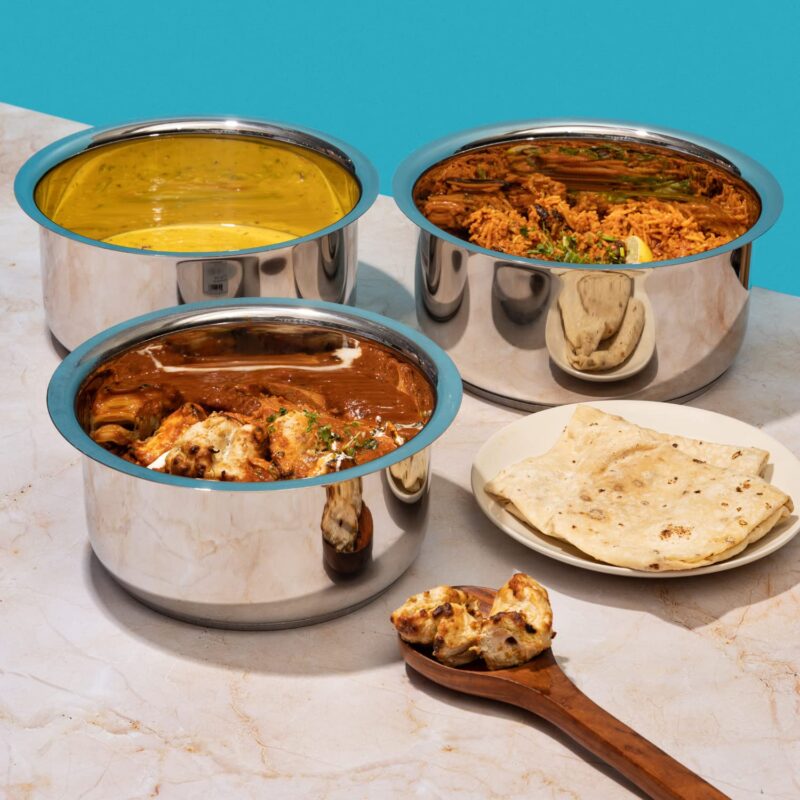 Vinod Stainless Steel Capsule Bottom Tope/Patila Combo Set Of 3 Pcs-2.7 Liter(14Cm Diameter),3.4 L(15Cm Diameter)And 4 L(16Cm Diameter)-Silver - Image 8