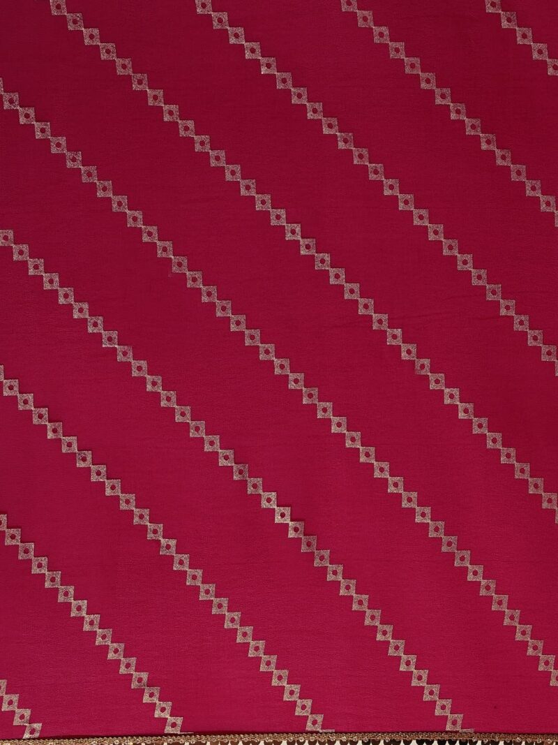 Looks 18 Women's Geometric Print Pure Georgette Saree With Blouse Piece (Georgette-Pink-sari-0222-Free-Size_Pink) - Image 3