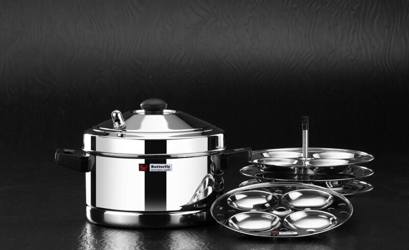 Butterfly Stainless Steel Idli Cooker, Idly Maker Set with 4 Plates, 16 Idlies, Silver, Standard, 4 Liters - Image 7