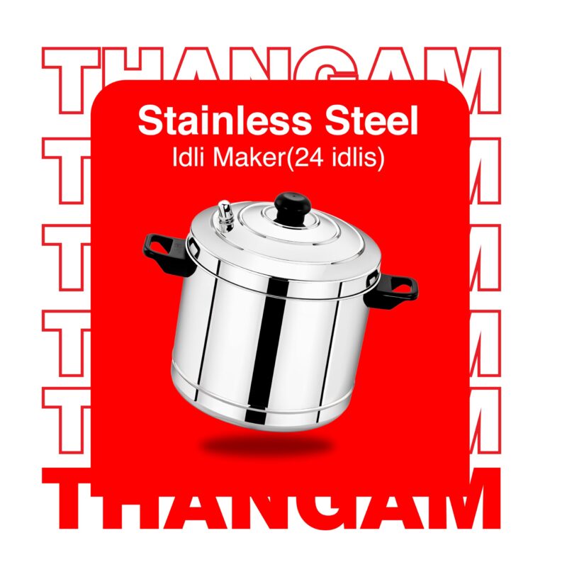 Thangam Stainless Steel Idli Maker Non Stick Idly Cooker/Steamer, Silver (Silver(6 Plates)) - Image 4