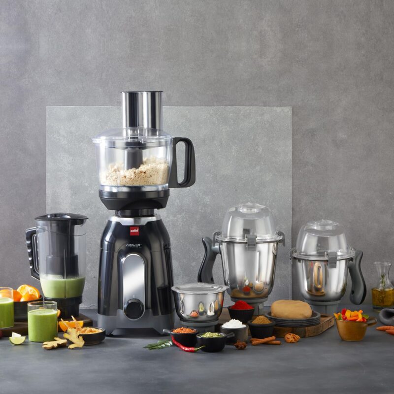 Cello Discovery Chef Mixer Grinder 5 Jars, 1000Watts | Chutney Jar, Wet Jar, Food Machine, Juicer Jar, Dry Jar | Stainless Steel Jars and Sturdy Body | 6 Additional Attachments - Image 8