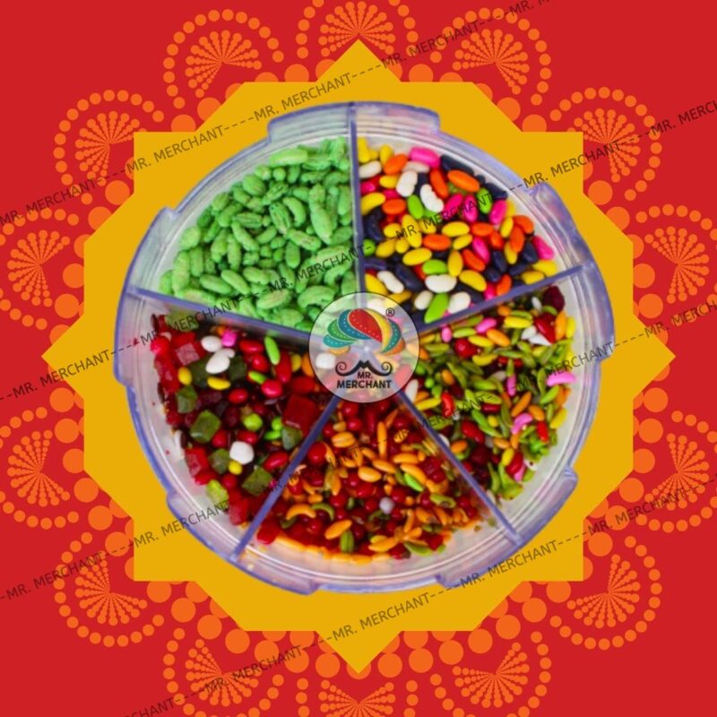 Mr. Merchant Mukhwas Mouth Freshener 5 in 1,(300g) Green Madrasi Saunf Mukhwas, Rajasthani Mukhwas, Gulab Mukhwas, Bangali Mukhwas and Colorful Sauf | Premium Mukhwas Mouth Freshener (Pack of 1) - Image 5