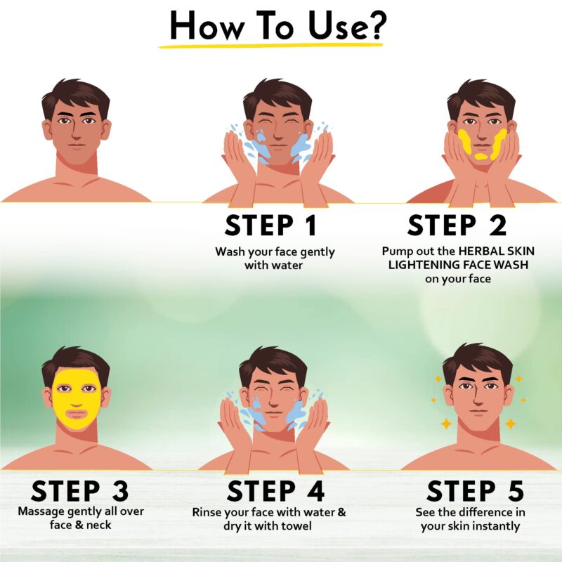 Muuchstac Herbal Skin Lightening Face Wash for Men | Increases Skin Glow & Brightness, Fights Acne, Oil Control, Turmeric-Derived Yellow Foam | 100 ml - Image 4