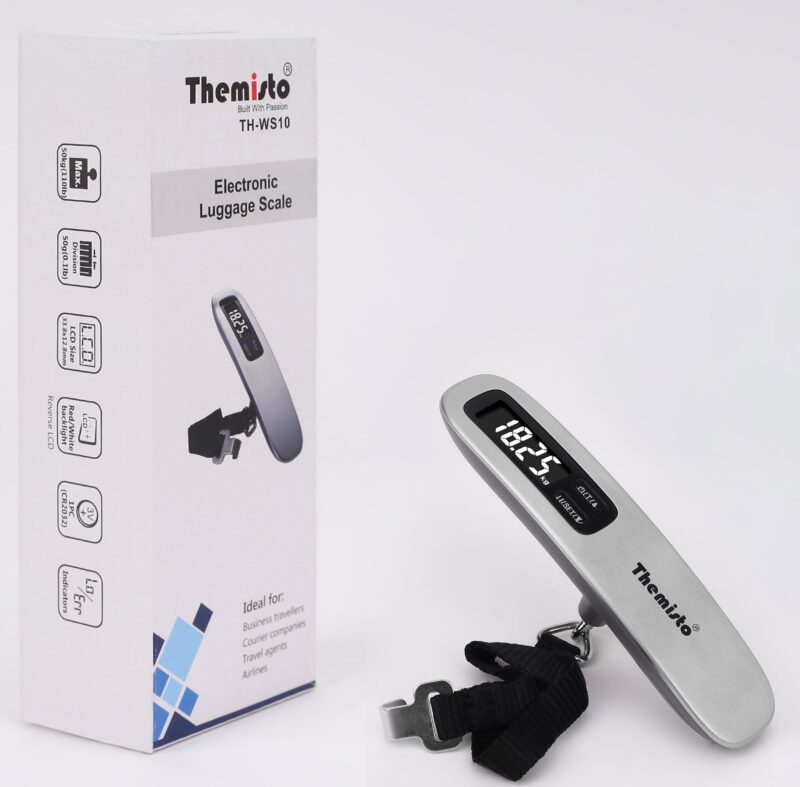 Themisto TH-WS10 Digital Luggage Scale with Target Value Setting (50kg), Silver - Image 3