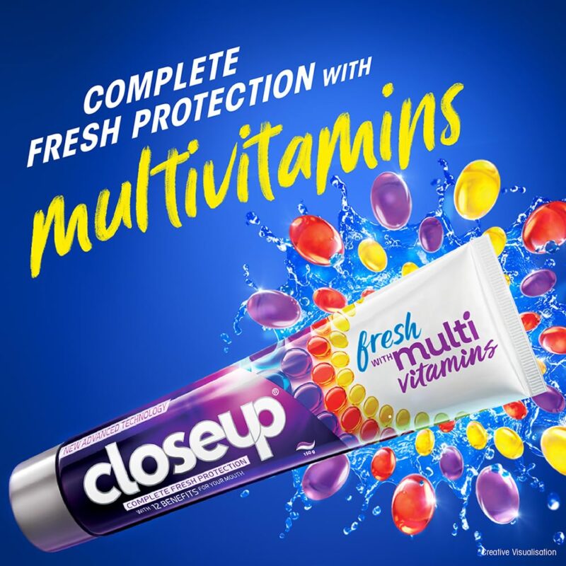 Close Up Complete Fresh Protection Toothpaste| From India's No.1 Gel Toothpaste| With Multi-Vitamin Formula, Bad Breath Treatment 150 G, 1 Count - Image 7