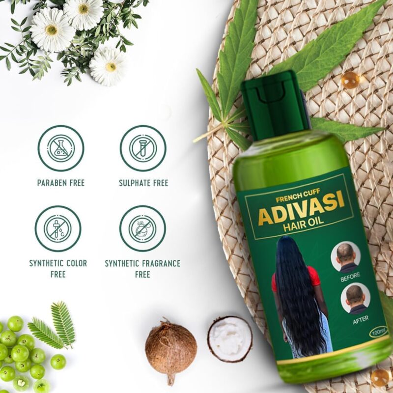Original Adivasi Hair Growth Oil 3 IN 1 Original Hair Adivasi Hair Growth Oil | Adiwasi Herbal Kesh tel with Natural essential & Biotin for Control Hairfall anti dandruff (100-ML, PACK OF 2) - Image 3